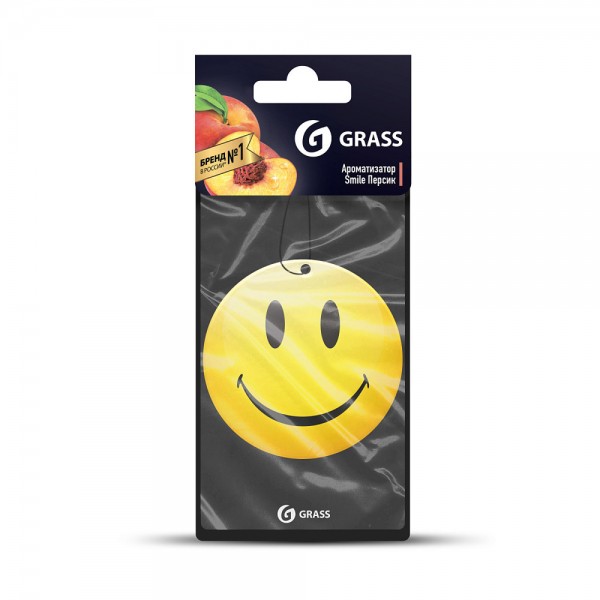 Картонный ароматизатор "Смайл" (персик) Grass ST-0398