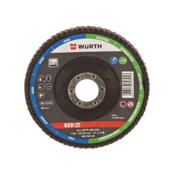 Шлифдиск лепестковый G40, D125 мм, выгнутый