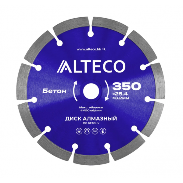Диск алмазный по бетону ALTECO 350х25.4 мм 66521