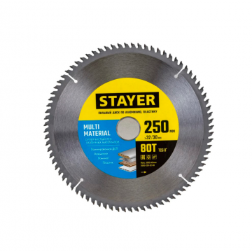 Пильный диск STAYER Multi Material (250х32/30 мм, 80T) 3685-250-32-80 