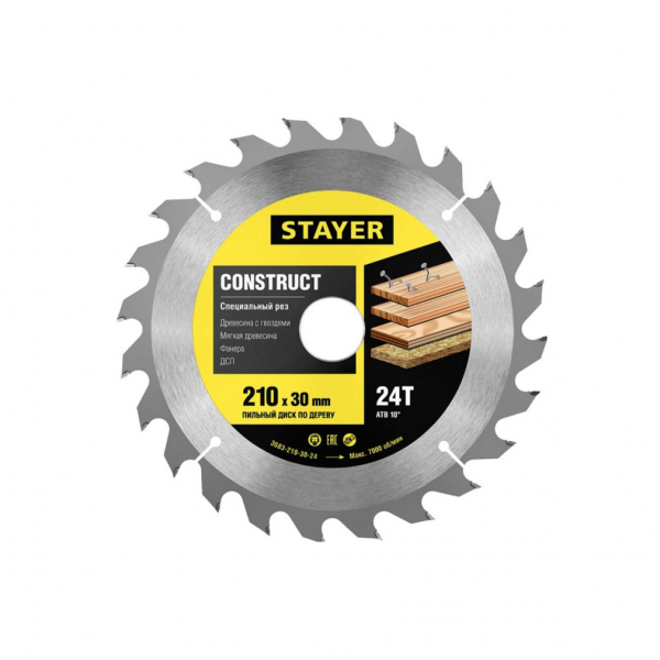 Пильный диск STAYER Construct 3683-210-30-24