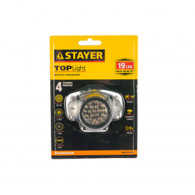 Налобный светодиодный фонарь 19LED, 4 режима, 3ААА STAYER STANDARD 56570 