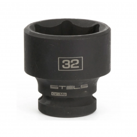 Головка ударная удлиненная шестигранная, 32 мм, 1/2", CrMo // Stels