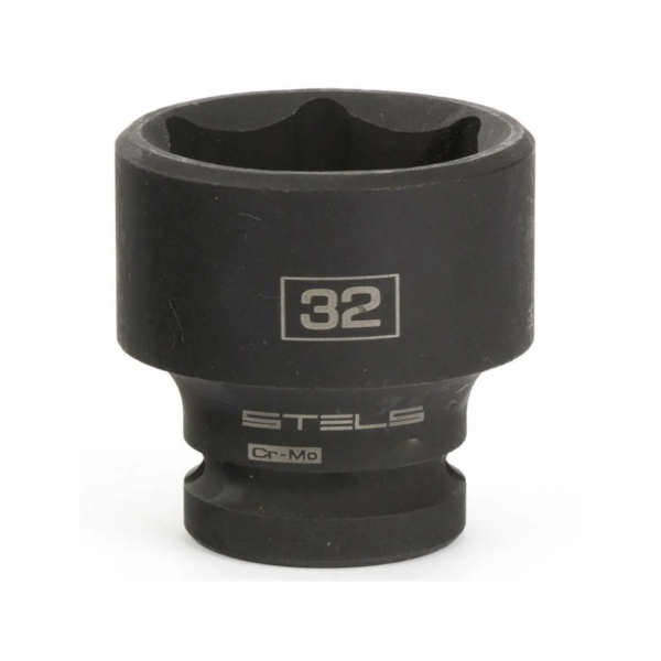Головка ударная удлиненная шестигранная, 32 мм, 1/2", CrMo // Stels