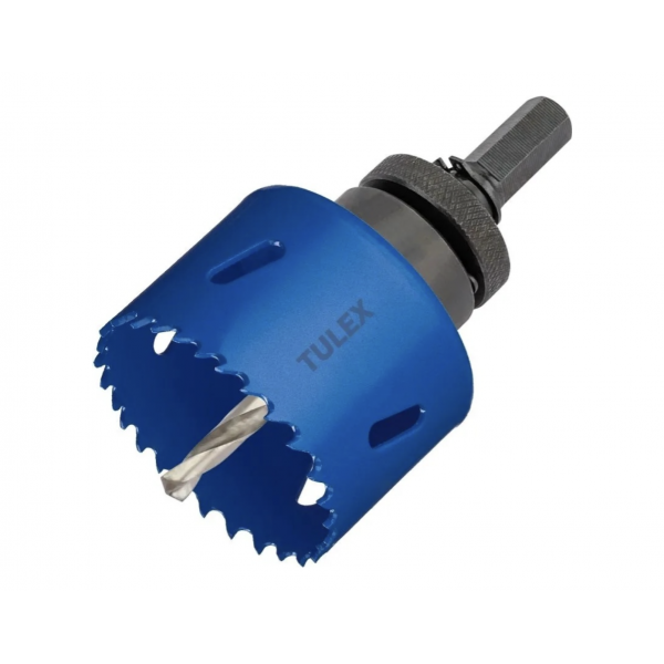 Коронка биметаллическая TULEX 601013-064, с центрирующим сверлом и шестигранным хвостовиком, 64 мм (шт.)