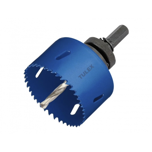 Коронка биметаллическая TULEX 601013-076, с центрирующим сверлом и шестигранным хвостовиком, 76 мм (шт.)