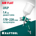 Пневматический краскопульт с верхним бачком KRAFTOOL AirFlat LVLP 06524-1.4