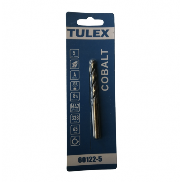 Сверло по металлу TULEX 60122-5 КОБАЛЬТ (5.0 мм), сталь М42